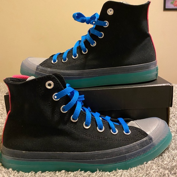 NIB CONVERSE CX HIGH TOPS TURQUOISE/ BLACK/PINK - Picture 3 of 11